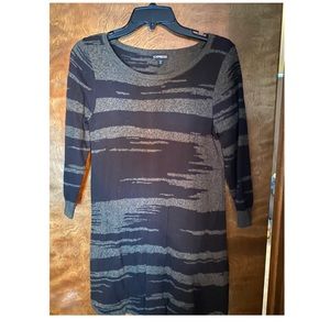 Express sweater dress, olive green and black